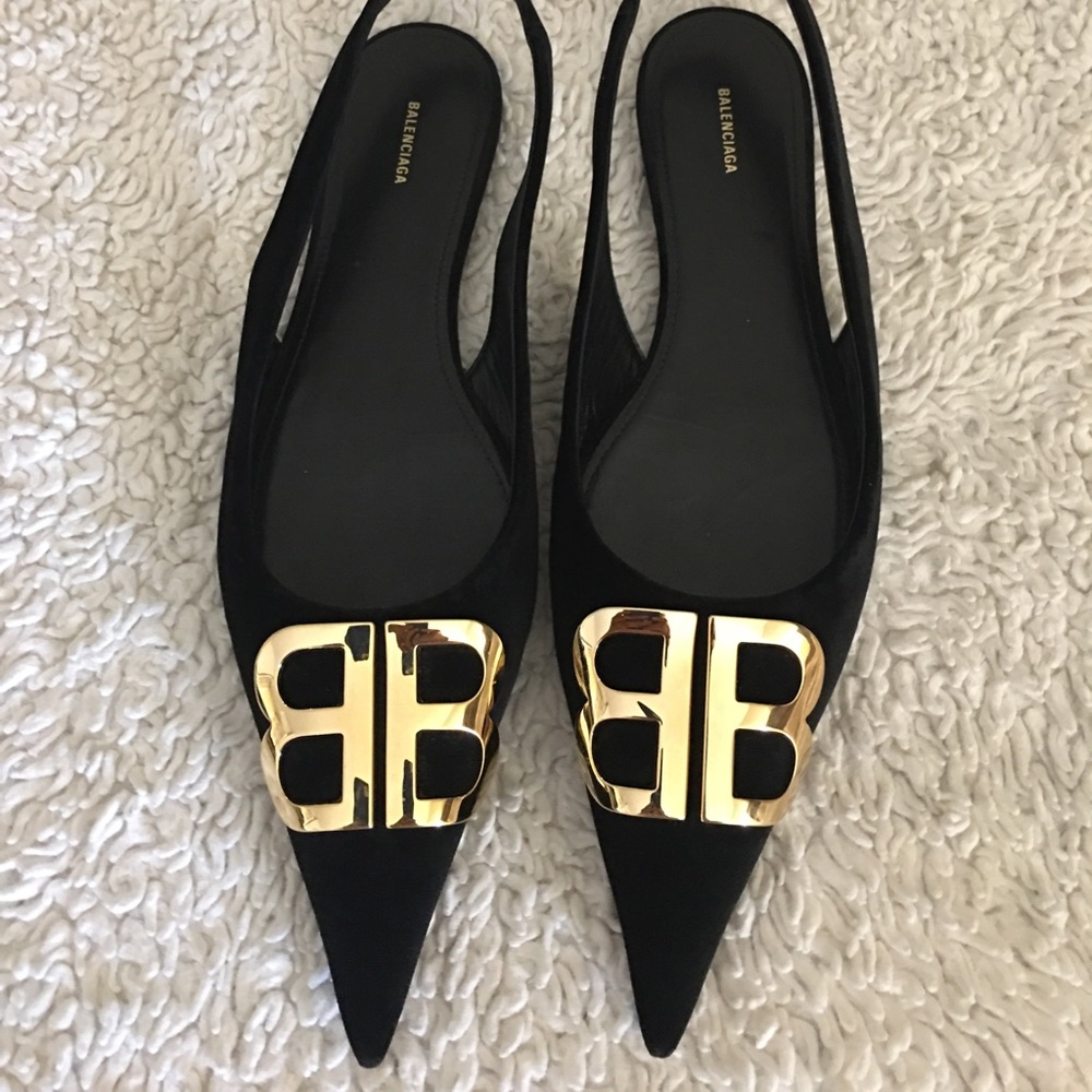 Balenciaga Black and Gold Sandals - Picture 2 of 10